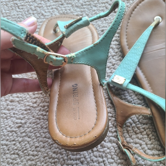 Call it Spring women's 7 (fits 7.5) seafoam aqua blue sandals - Picture 5 of 6
